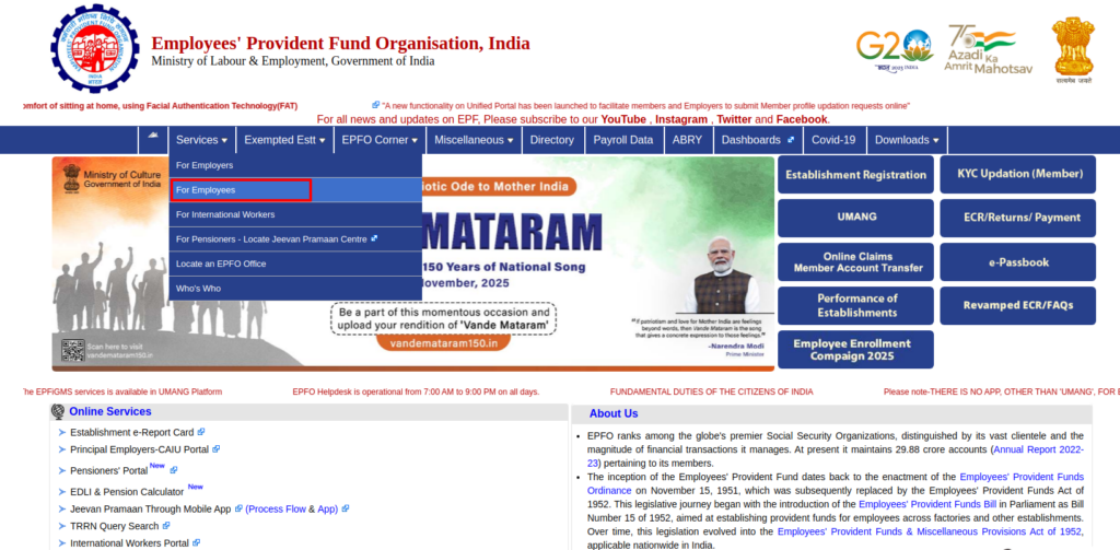 Under Services select Employees