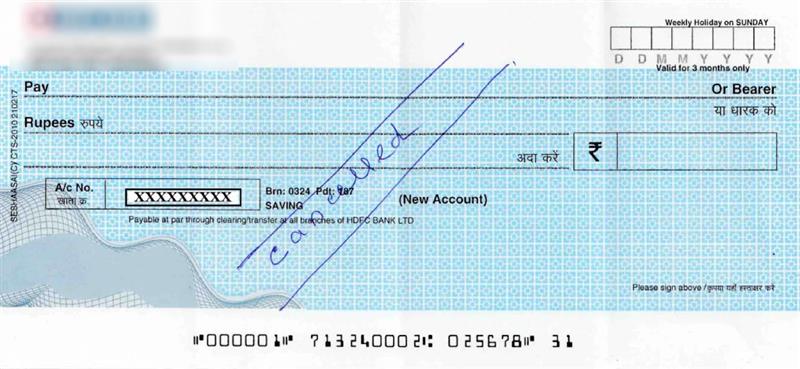 Cancelled Cheque Example
