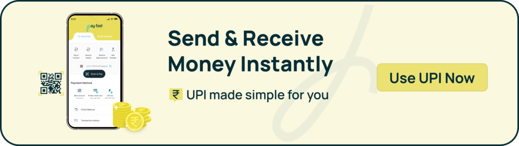 Send and receive money instantly using UPI for fast and secure digital payments